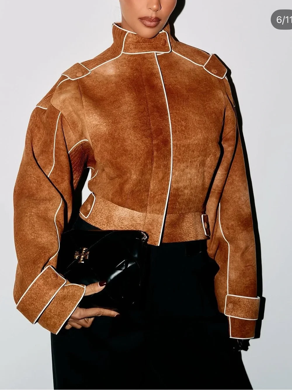 Tory Burch Brown Suede Bomber Jacket $3,190